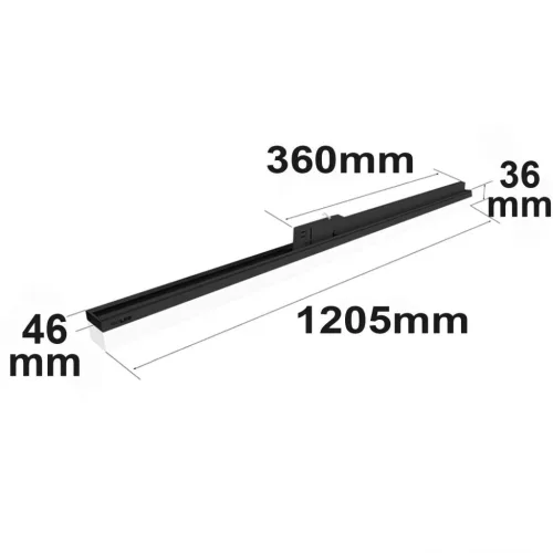 [OUTLET] 3 fázisú lineáris lámpa 1200mm, 40W, 110°, fekete matt, 3000K
