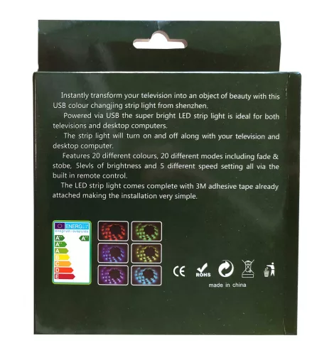USB DC 5V 4000K TV háttérvilágítás, 50 cm