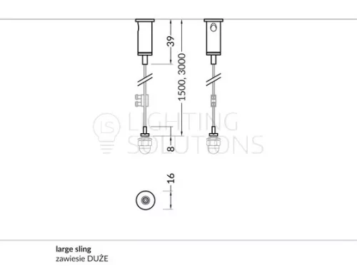 TOPMET függesztő szett LARGE 1500 mm króm