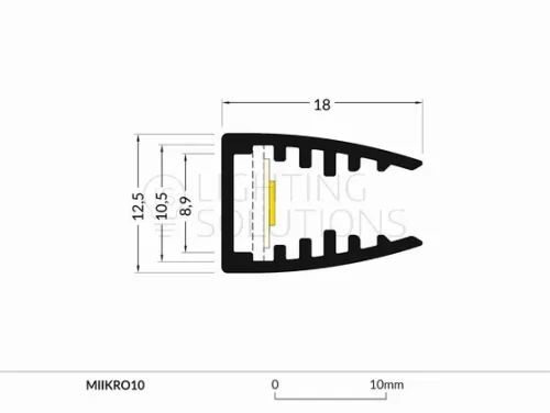 TOPMET LED-profil  MIKRO 2000 mm eloxált