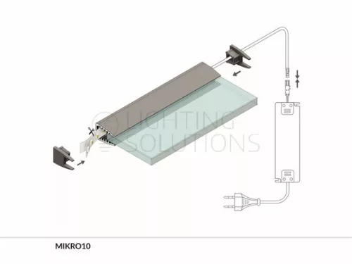 TOPMET LED-profil  MIKRO 2000 mm eloxált