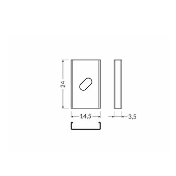 Mounting plate U inox  (1 pár)