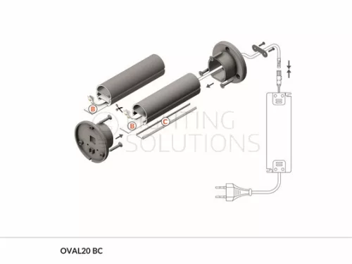 TOPMET LED-profil  OVAL 2000 mm eloxált
