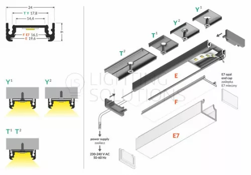 [OUTLET] TOPMET LED-profil SURFACE14 EF/Y 1000 mm eloxált fekete