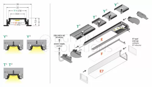 [OUTLET] TOPMET LED profil GROOVE14 EF/Y 1000 mm eloxált fekete