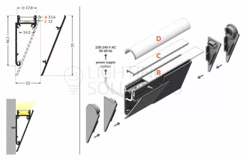 TOPMET LED-profil WALLE12 BCD 2000 mm fehér
