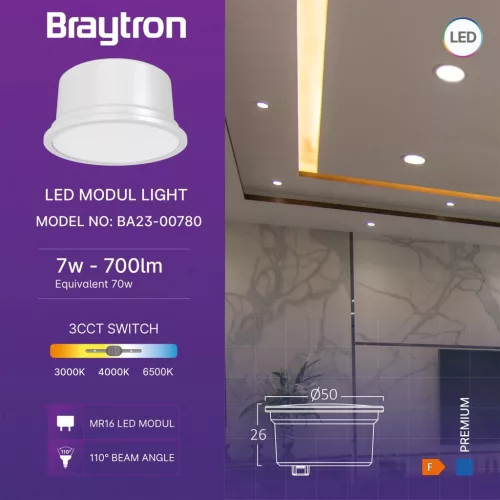 BRY-PREMIUM-7W-3IN1-110D-MR16 LED MODUL