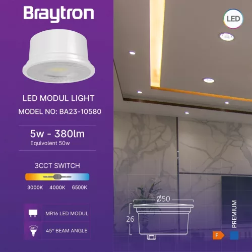 BRY-PREMIUM-5W-3IN1-45D-MR16 LED MODUL