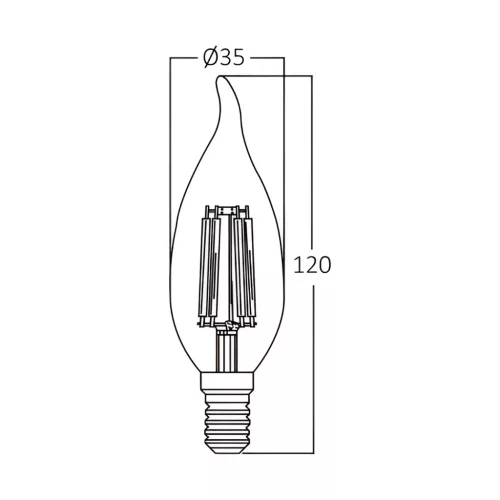 BRY-ADVANCE-6W-E14-C35T-CLR-3000K-LED BULB