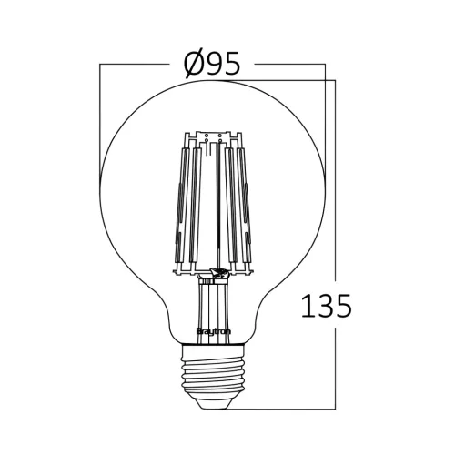 BRY-ADVANCE-8W-E27-G95-CLR-DIM-3000K-BULB