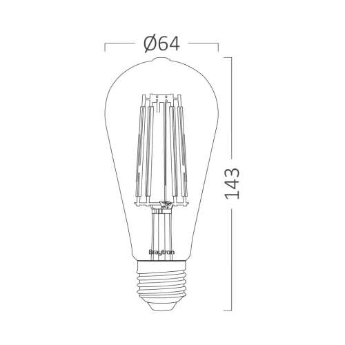 BRY-ADVANCE-7W-E27-ST64-CLR-3000K-LED BULB