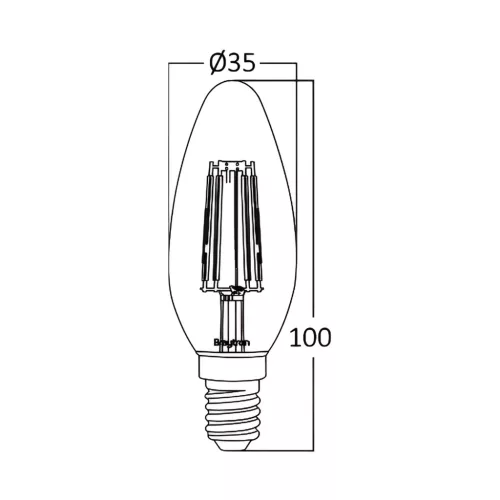 BRY-ADVANCE-4W-E14-C35-AMB-2200K-LED BULB