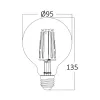 BRY-ADVANCE-6W-E27-G95-AMB-2200K-LED BULB
