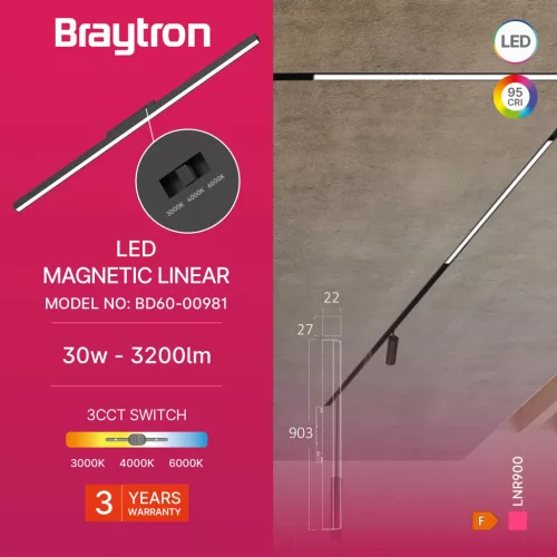 BRY-M20-LNR900-30W-48VDC-3IN1-BLC-MAG. LINEAR