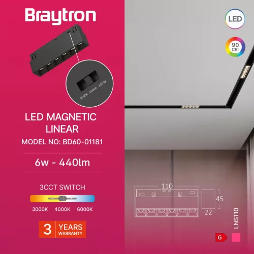 BRY-M20-LNS110-6W-48VDC-3IN1-BLC-MAG. LINEAR