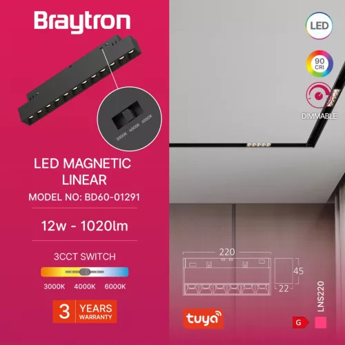 BRY-M20-LNS220-12W-48VDC-TUYA-LAN-BLC-MAG. LINEAR