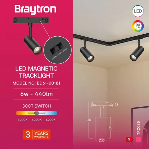 BRY-M20-TRC035-6W-48VDC-3IN1-BLC-MAG. TRACK
