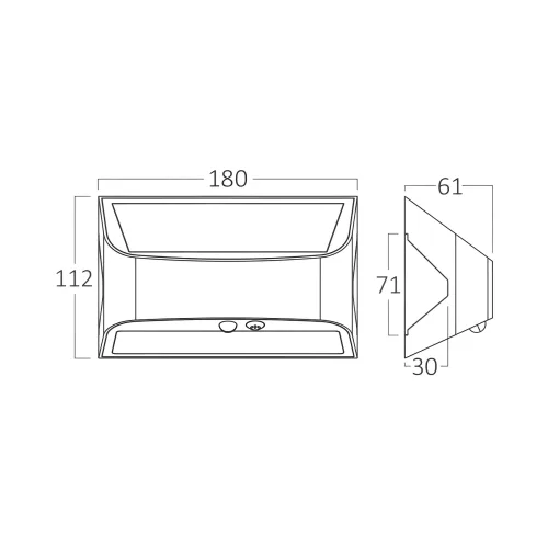 BRY-SOLARIS-W1B-WHT-6W-6500K-IP54-SOLAR WALL LIGHT