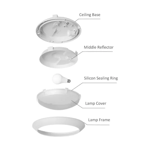 BRY-NAPOLI-D270-1xE27-PC-SNS-WHT-IP65-CEILING LIGH