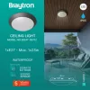 BRY-NAPOLI-D270-1xE27-PC-SNS-GRY-IP65-CEILING LIGH
