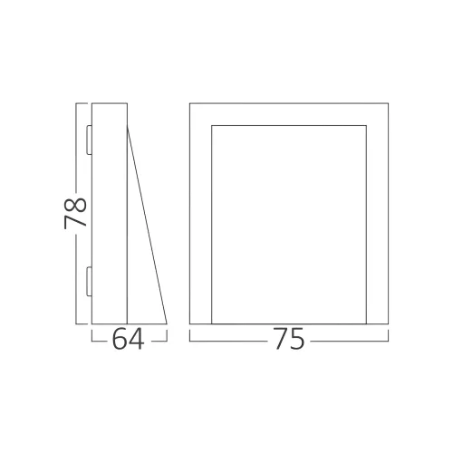 BRY-VEKTA-C-WL.1-GRY-1x6W-3IN1-IP65-WALL LIGHT