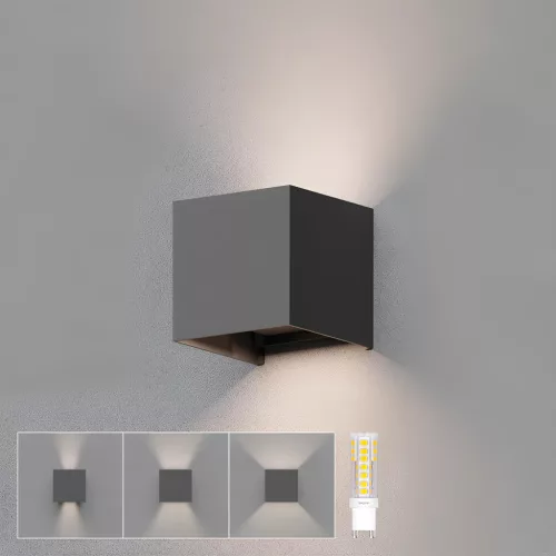 BRY-VEKTA-B-WL.2-GRY-1xG9-IP54-WALL LIGHT
