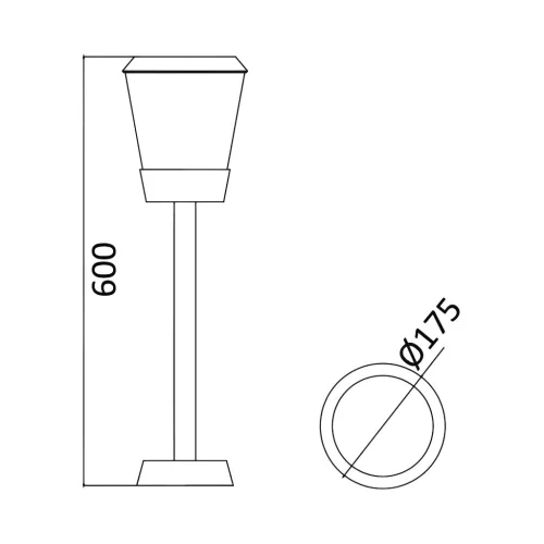 BRY-PARIS-600-1xE27-IP54-BOLLARD LIGHT