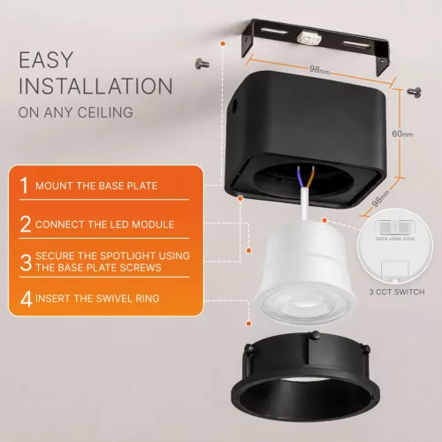 BRY-GATA-SR-1D-10W-3IN1-SQR-BLC-BLC-SPOTLIGHT