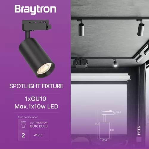 BRY-BETA-TR2-BLC-GU10-2WRS-TRACKLIGHT