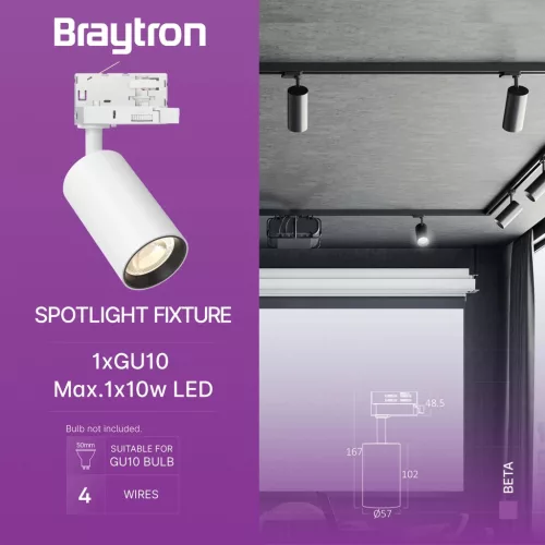 BRY-BETA-TR2-WHT-GU10-4WRS-TRACKLIGHT