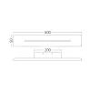 BRY-LEVA-WL600-20W-RCT-BLC-3000K-WALL LIGHT