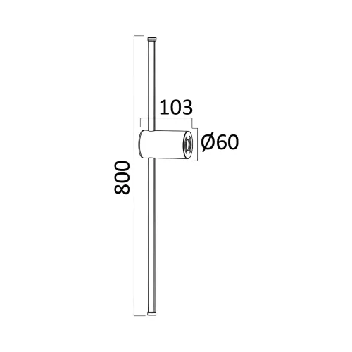 BRY-TINY-WL800-16W-BLC-3000K-WALL LIGHT
