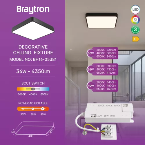 BRY-BLADE-SS-SQR-BLC-36W-3IN1-WAT3-CEILING LIGHT