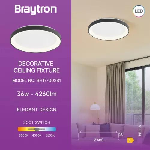 BRY-BELLA-SLS-SR-RND-BLC-36W-3IN1-IP20-CEILING LIG