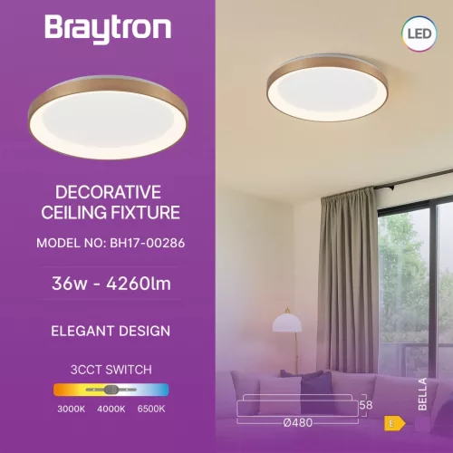 BRY-BELLA-SLS-SR-RND-GLD-36W-3IN1-IP20-CEILING LIG