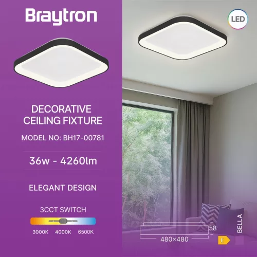 BRY-BELLA-SLS-SR-SQR-BLC-36W-3IN1-IP20-CEILING LIG