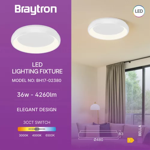 BRY-BELLA-MLS-SR-RND-WHT-36W-3IN1-IP20-CEILING LIG