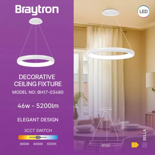 BRY-BELLA-MLP-PD-RND-WHT-46W-3IN1-IP20-CEILING LIG