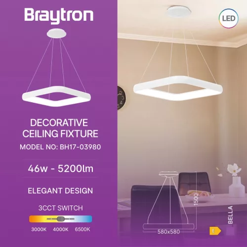 BRY-BELLA-MLP-PD-SQR-WHT-46W-3IN1-IP20-CEILING LIG