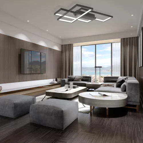 BRY-NELA-SS2-RND-BLC-65W-RMT-IP20-CEILING LIGHT