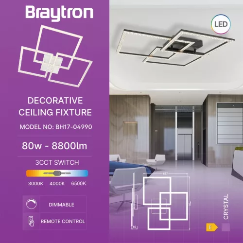 BRY-CRYSTAL-B-80W-3IN1-RMT-WHT-CEILING LIGHT