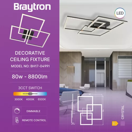BRY-CRYSTAL-B-80W-3IN1-RMT-BLC-CEILING LIGHT