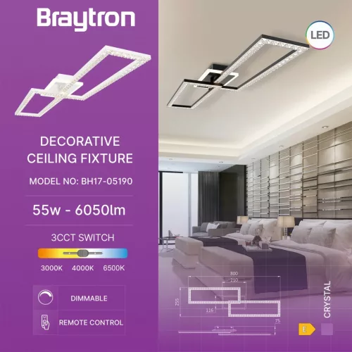 BRY-CRYSTAL-D-55W-3IN1-RMT-WHT-CEILING LIGHT