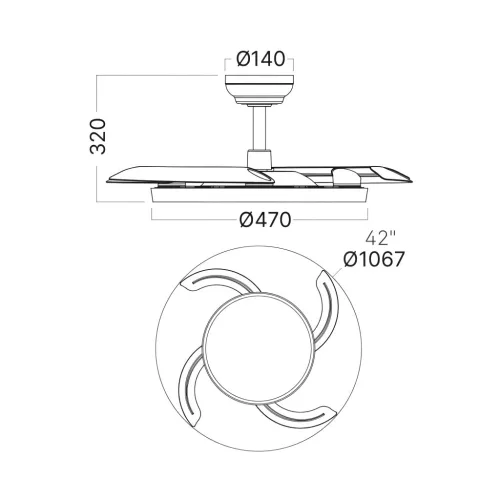 BRY-FANCY-42"-32+30W-3IN1-RMT-BLC-IP20-CEILING FAN