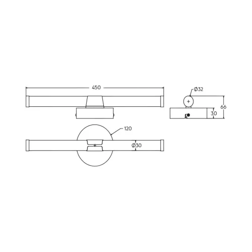 BRY-LILY-C-450-7W-3IN1-BLC-IP44 MIRROR LAMP