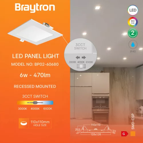 BRY-SMD-CSP-6W-SQR-4INC-WHT-3IN1-LED PANEL