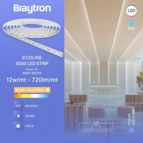 BRY-ECOLINE-12W-60L-5050-3000K-24V-IP20-LED STRIP