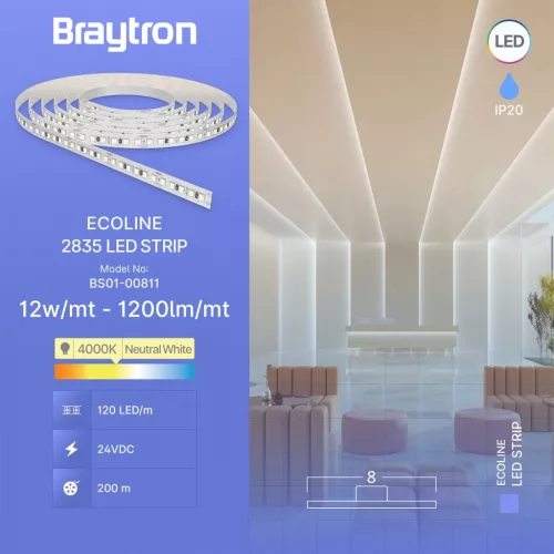 BRY-ECOLINE-12W-120L-2835-4000K-24V-IP20-LED STRIP