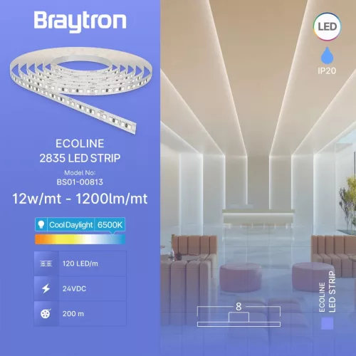 BRY-ECOLINE-12W-120L-2835-6500K-24V-IP20-LED STRIP