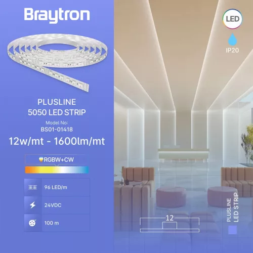 BRY-PLUSLINE-12W-96L-5050-RGBW+CW-24V-IP20-LED ST